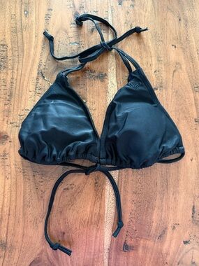 Roxy Black Triangle Halter Swim Top - Women Swim